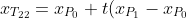 x_{T_{22}}=x_{P_0}+t(x_{P_1}-x_{P_0})